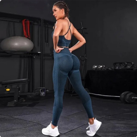 2-częściowy damski dres bezszwowy zestaw do jogi odzież sportowa legginsy z wysokim stanem sportowe Fitness 2-częściowy damski dres bezszwowy zestaw do jogi odzież sportowa legginsy z wysokim stanem sportowe Fitness
