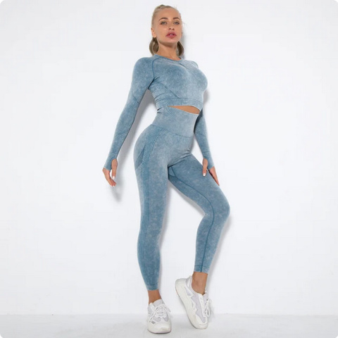 zestaw Legginsy Top damski Fitness Push Up ubranie sportowe damskie zestaw Legginsy Top damski Fitness Push Up ubranie sportowe damskie