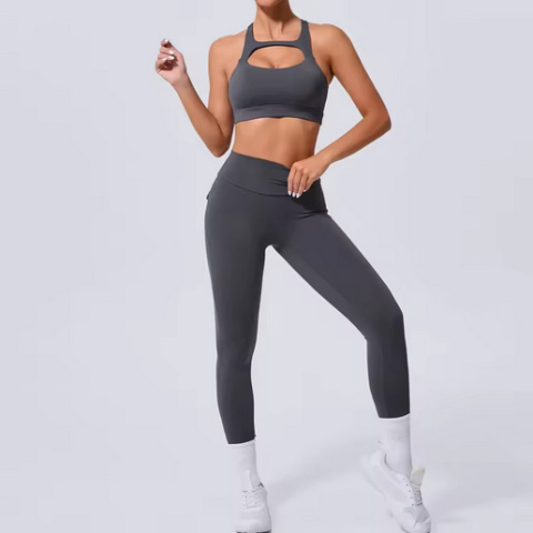 2 częściowy komplet bezszwowy legginsy Push Up plus top Fitness 2 częściowy komplet bezszwowy legginsy Push Up plus top Fitness