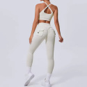 2 częściowy komplet bezszwowy legginsy Push Up plus top Fitness 2 częściowy komplet bezszwowy legginsy Push Up plus top Fitness